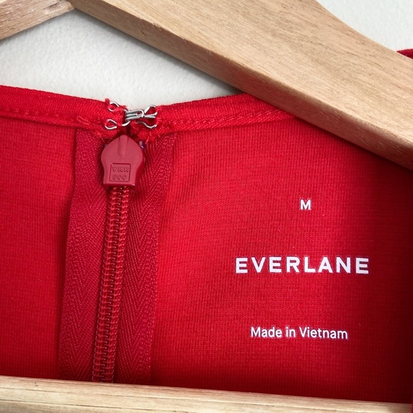NWT Everlane ‘The Dream 90’s Shift Dress’ Organic Cotton Classic Red - Picture 7 of 10
